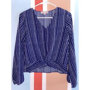 Navy Blue Stripe Blouse